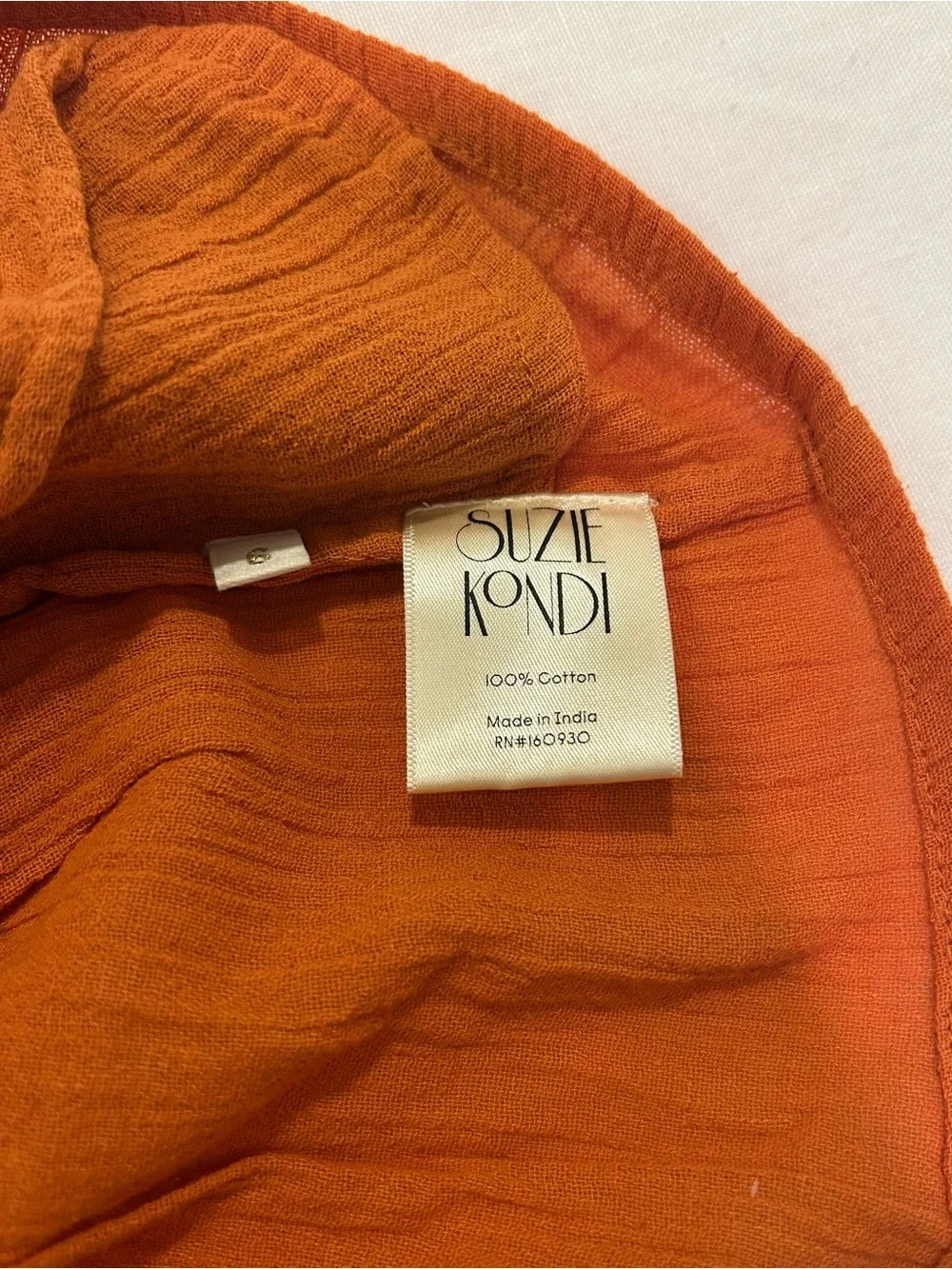 Suzi Kondi Burnt Orange Elastic Waist Gauze Shorts